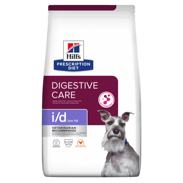 מזון רפואי לכלבים I/D מבית הילס 1.5 ק"ג LOW FAT